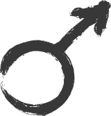 Brushed Male Sign